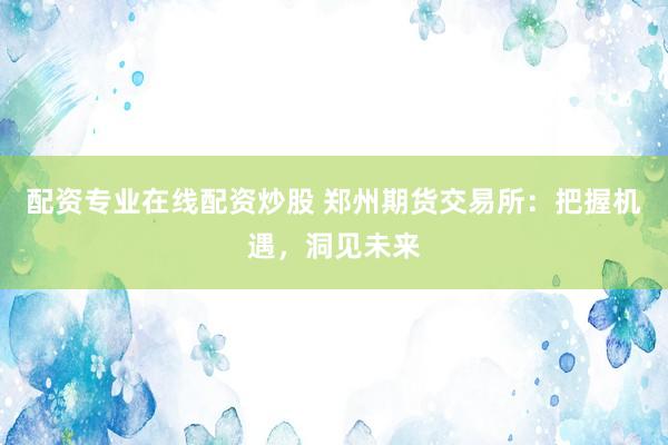 配资专业在线配资炒股 郑州期货交易所：把握机遇，洞见未来
