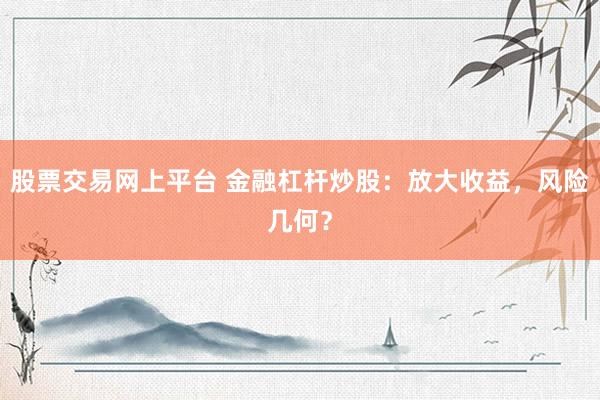 股票交易网上平台 金融杠杆炒股：放大收益，风险几何？
