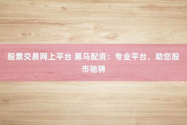 股票交易网上平台 黑马配资：专业平台，助您股市驰骋