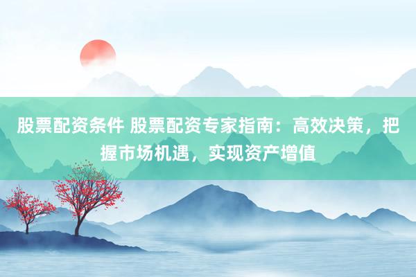 股票配资条件 股票配资专家指南：高效决策，把握市场机遇，实现资产增值