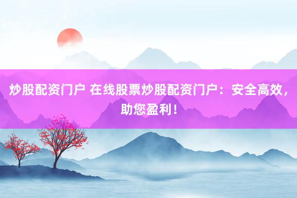 炒股配资门户 在线股票炒股配资门户:安全高效,助您盈利!