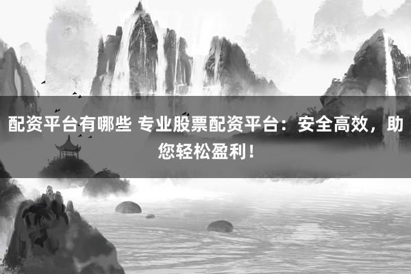 配资平台有哪些 专业股票配资平台:安全高效,助您轻松盈利!