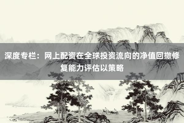 深度专栏:网上配资在全球投资流向的净值回撤修复能力评估以策略