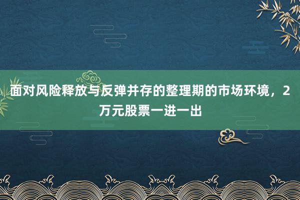 面对风险释放与反弹并存的整理期的市场环境，2万元股票一进一出